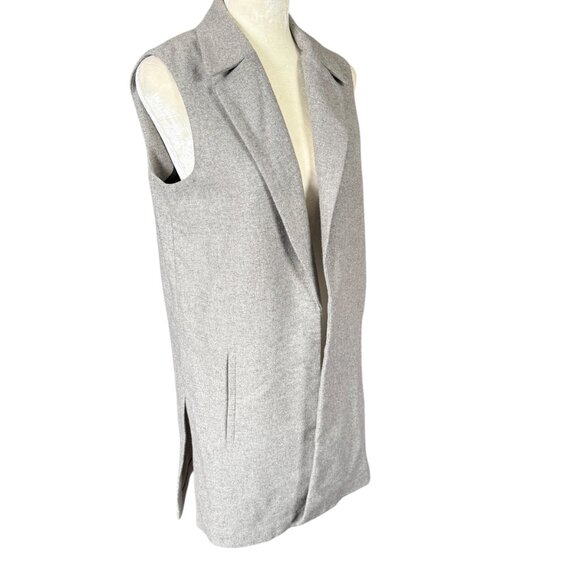 The Savile Row Co gray sleeveless collared open cardigan sweater vest XS - Picture 2 of 9